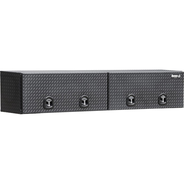 Buyers Products 18x16x96 Textured Matte Black Diamond Tread Aluminum Topsider Truck Box with Flip-Up Door 1722770 - main